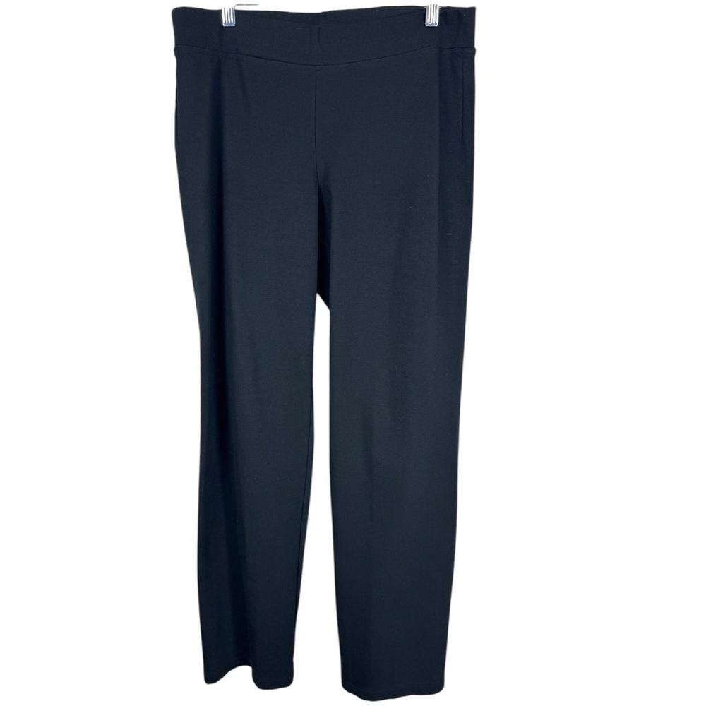 Eileen Fisher heavyweight Rayon knit black pants Sz M